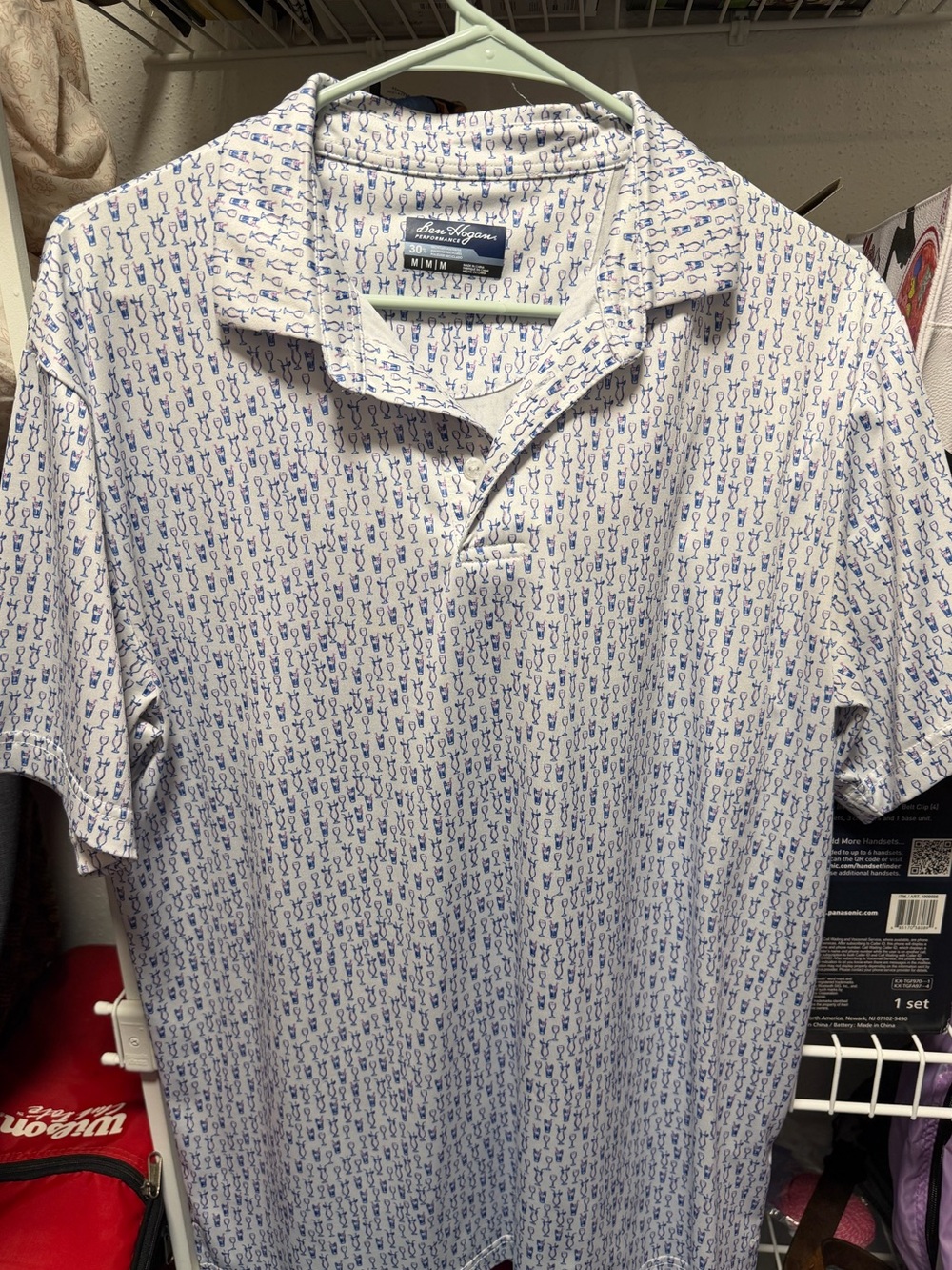 Ben Hogan Men’s Blue Print Polo Shirt